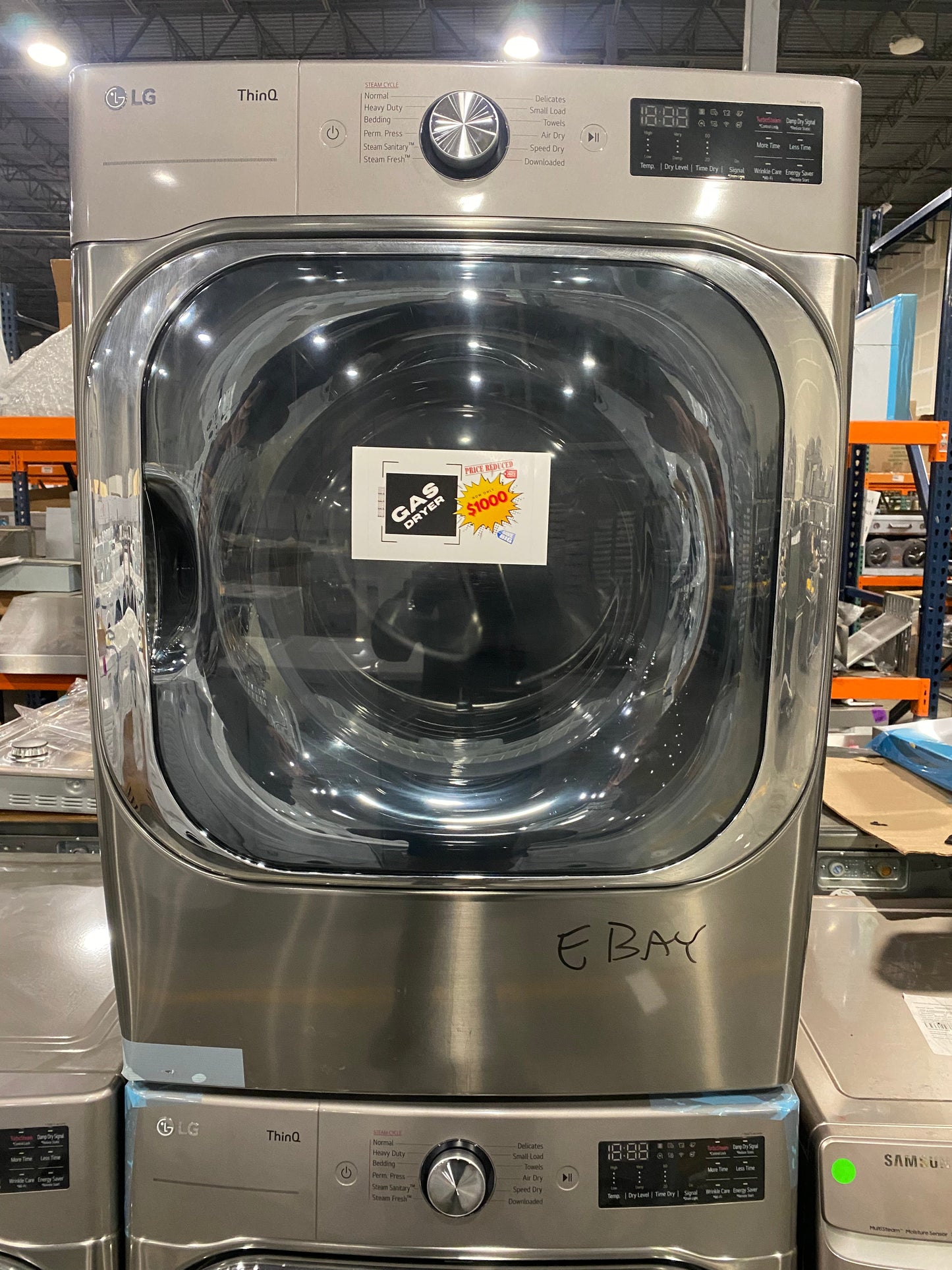 LG Gas Dryer DLGX8981V Mega Capacity Smart wi-fi Enabled Front Load Gas Dryer with TurboSteam and Built-In Intelligence