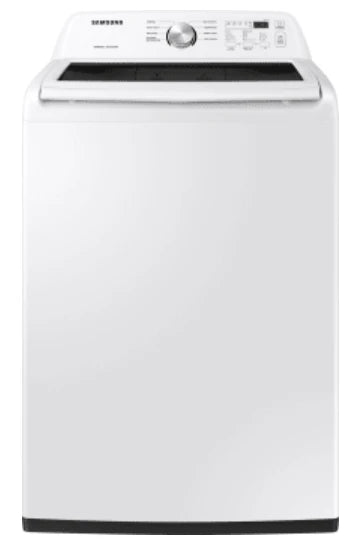BRAND NEW IN BOX Samsung WA45T3200AW 27 Inch Top Load Washer with 4.5 Cu. Ft. Capacity, Vibration Reduction Technology+, Diamond Drum Interior, Smart Care, 8 Wash Cycles, Quick Wash, and Self Clean