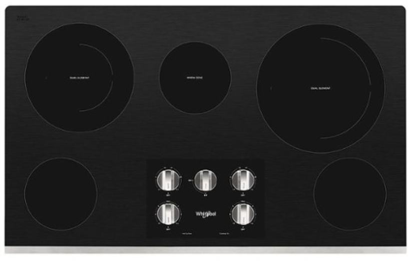 Whirlpool - 36" Electric Cooktop - Stainless steel WCE77US6HS