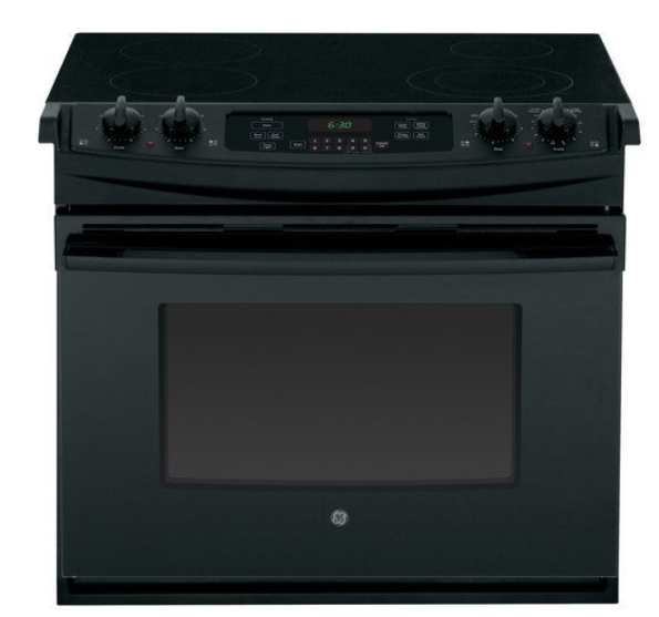 GE - 4.4 Cu. Ft. Self-Cleaning Drop-In Electric Range - Black JD630DFBB