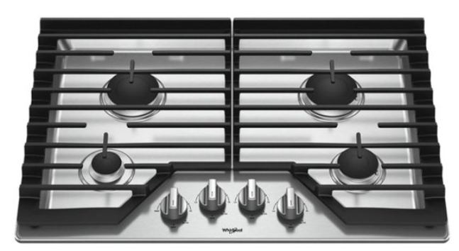 Whirlpool - 30" Gas Cooktop - Stainless Steel WCG55US0HS