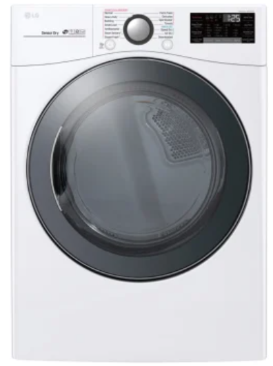 LG Gas Dryer TurboSteam Series (DLGX3901W) 27 Inch Gas Dryer with 7.4 cu. ft. Capacity, TurboSteam™