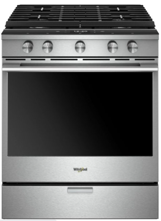 Whirlpool - 5.8 Cu. Ft. Self-Cleaning Slide-In Gas Convection Range - Stainless Steel WEGA25H0HZ