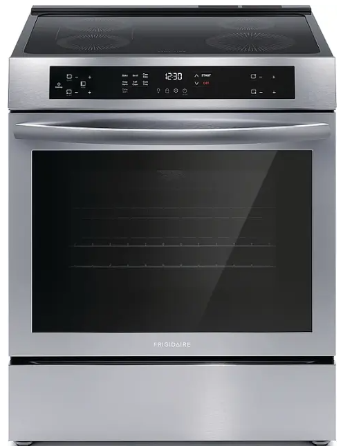 Frigidaire - 5.3 Cu. Ft. Front Control Electric Induction Range with Convection Bake - Stainless Steel FCFI3083AS