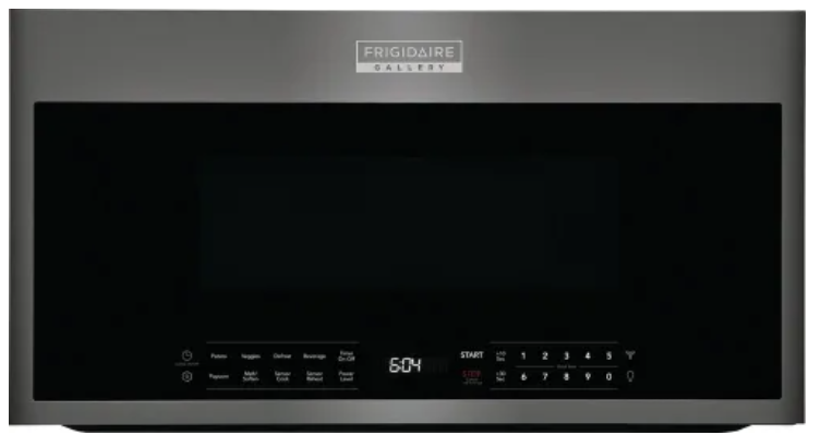 Frigidaire Gallery Series GMOS1964AD 1.9 cu. ft. Over-The-Range Microwave with 1,000 Watts, 3-Speed 400 CFM Venting System, Glass Turntable, Sensor Cook, and LED Lighting: Black Stainless Steel