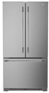 KitchenAid KRFC136TPS 36 Inch Counter-Depth Freestanding French Door Refrigerator with 22 cu. ft. Total Capacity, Preserva® Food Care System, Interior Water Dispenser, Automatic Ice Maker, Ultra-Bright LED Lighting, and Sabbath Mode: PrintShield Stainless