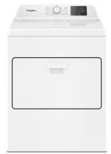 Whirlpool WED4307SW 29 Inch Vented Electric Top Load Dryer with 7.0 cu ft. Capacity, 11 Dryer Cycles, 4 Temperature Settings, AutoSensing, Quick Dry, and Wrinkle Shield™ Option