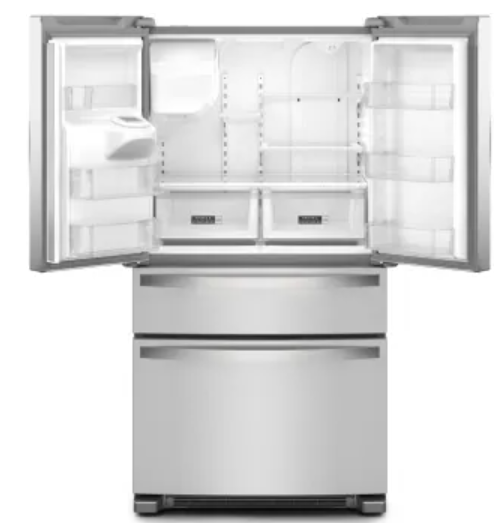 Whirlpool WRMF3636RZ 36 Inch 4-Door French Door Refrigerator with 24.5 Cu. Ft. CapacityExternal Ice/Water Dispenser, Icemaker, and ENERGY STAR®: Fingerprint Resistant Stainless Steel