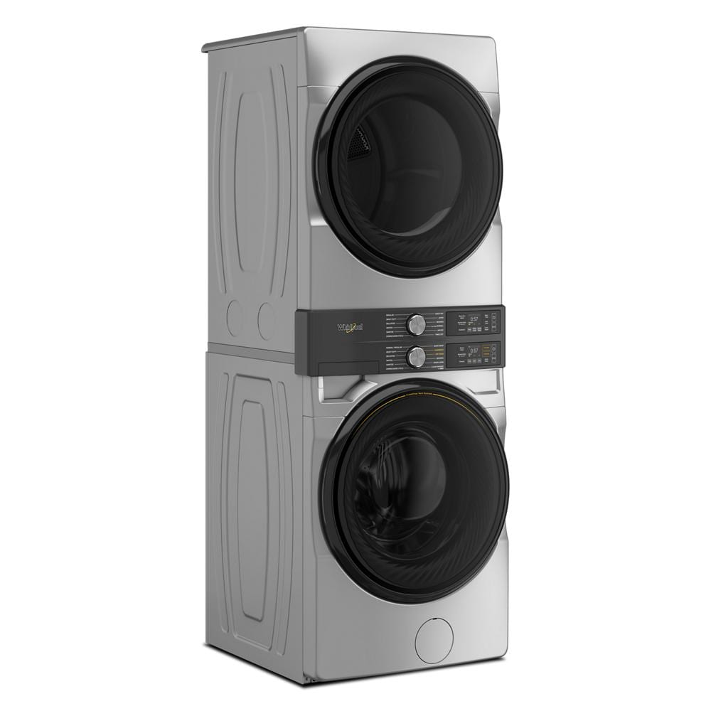 Red Tag Whirlpool WEF5727TR 27 Inch Laundry Tower with 4.5 Cu. Ft. Washer, 7.4 Cu. Ft. Electric Dryer, FreshFlow™ Vent System, UV Clean Technology, 12 Wash Cycles, 12 Dry Cycles, Intelligent Dry, Handwash Cycle, and ENERGY STAR® Qualified: Radiant Silver