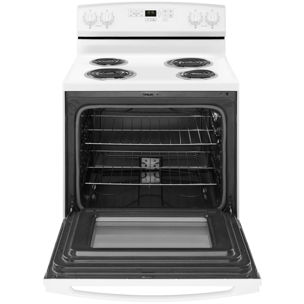 Amana ACR4503SFW 30 Inch Freestanding Electric Range with 4 Coil Elements, 4.8 Cu. Ft. Oven Capacity: White