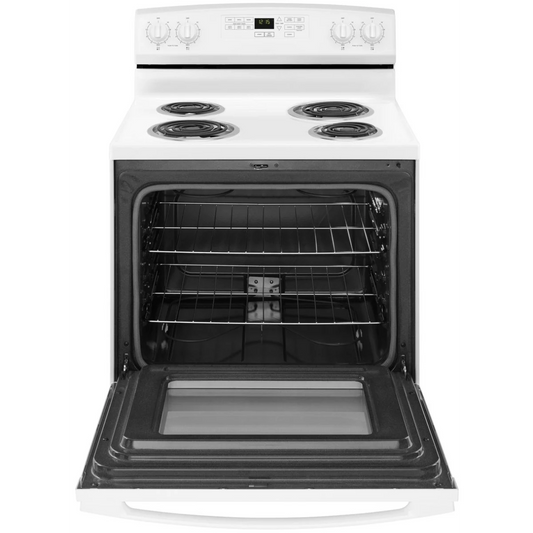 Amana ACR4503SFW 30 Inch Freestanding Electric Range with 4 Coil Elements, 4.8 Cu. Ft. Oven Capacity: White