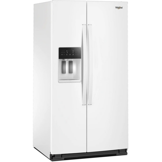 Whirlpool WRSF5536RW 36 Inch Freestanding Side-by-Side Refrigerator with 28 cu. ft. Capacity. External Ice/Water Dispenser, ADA Compliant: White