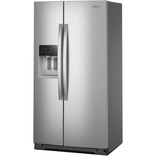 Whirlpool WRSC5536RZ 36 Inch Counter-Depth Side-by-Side Refrigerator with 21 cu. ft. Capacity. External Ice/Water Dispenser, and ADA Compliant: Stainless Steel
