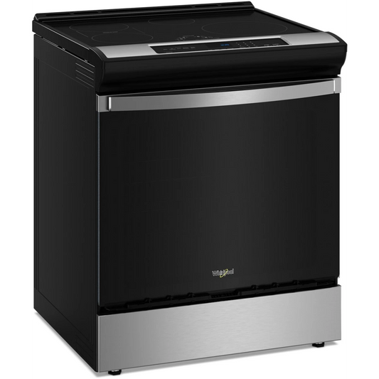 Whirlpool WSIS5030RZ 30 Inch Slide-In Induction Range with 4 Elements, 6.4 cu. ft. Convection Oven, ADA Compliant, and ENERGY STAR®: Fingerprint Resistant Stainless Steel