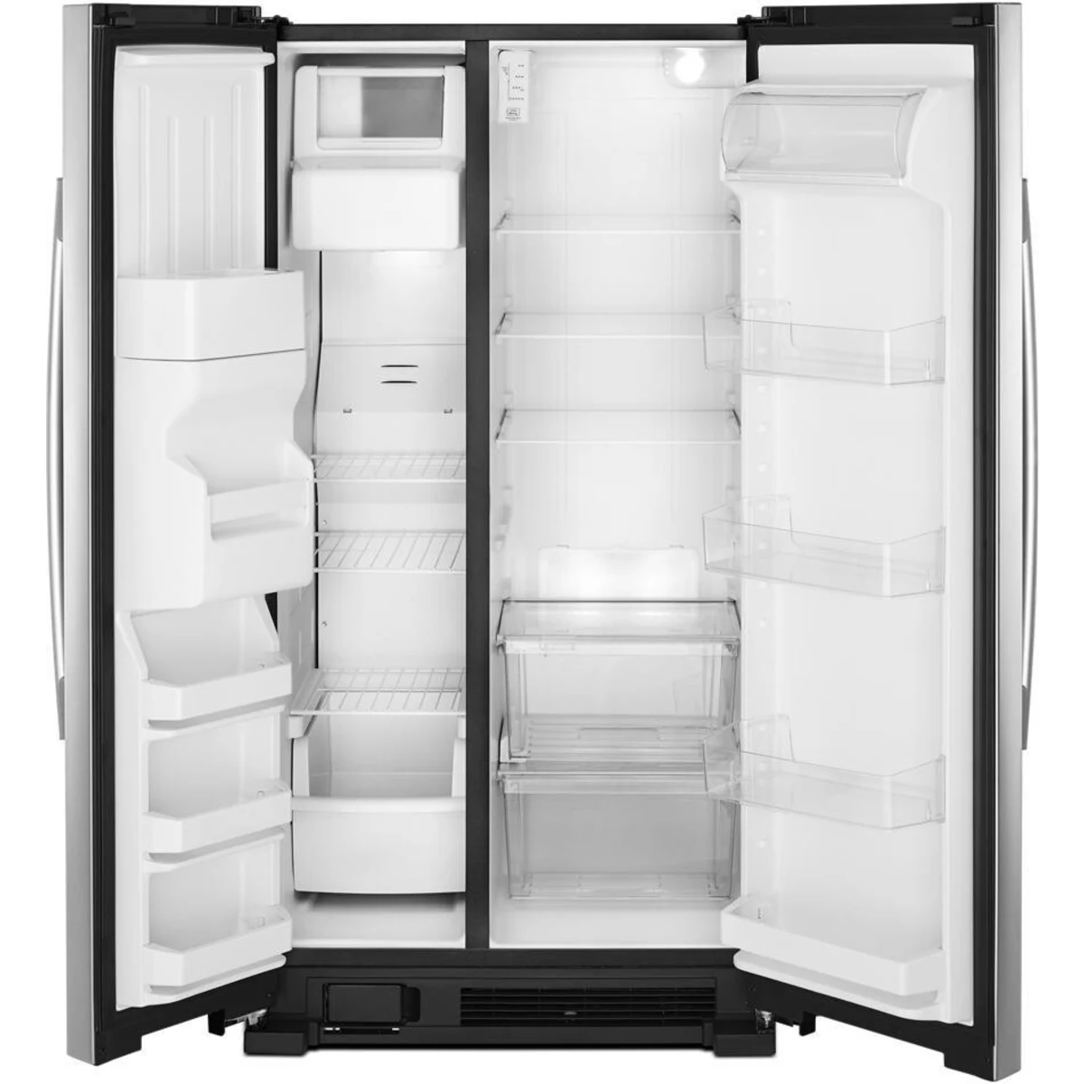 Amana ASI2175GRS 33 Inch Freestanding Side by Side Refrigerator with 21.41 Cu. Ft. Total Capacity, External Ice/Water Dispenser, EveryDrop™ Water Filter: Black-on-Stainless
