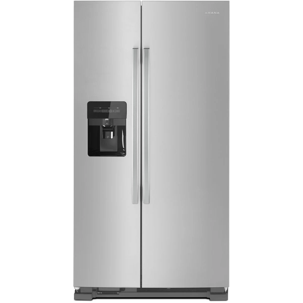 Amana ASI2175GRS 33 Inch Freestanding Side by Side Refrigerator with 21.41 Cu. Ft. Total Capacity, External Ice/Water Dispenser, EveryDrop™ Water Filter: Black-on-Stainless