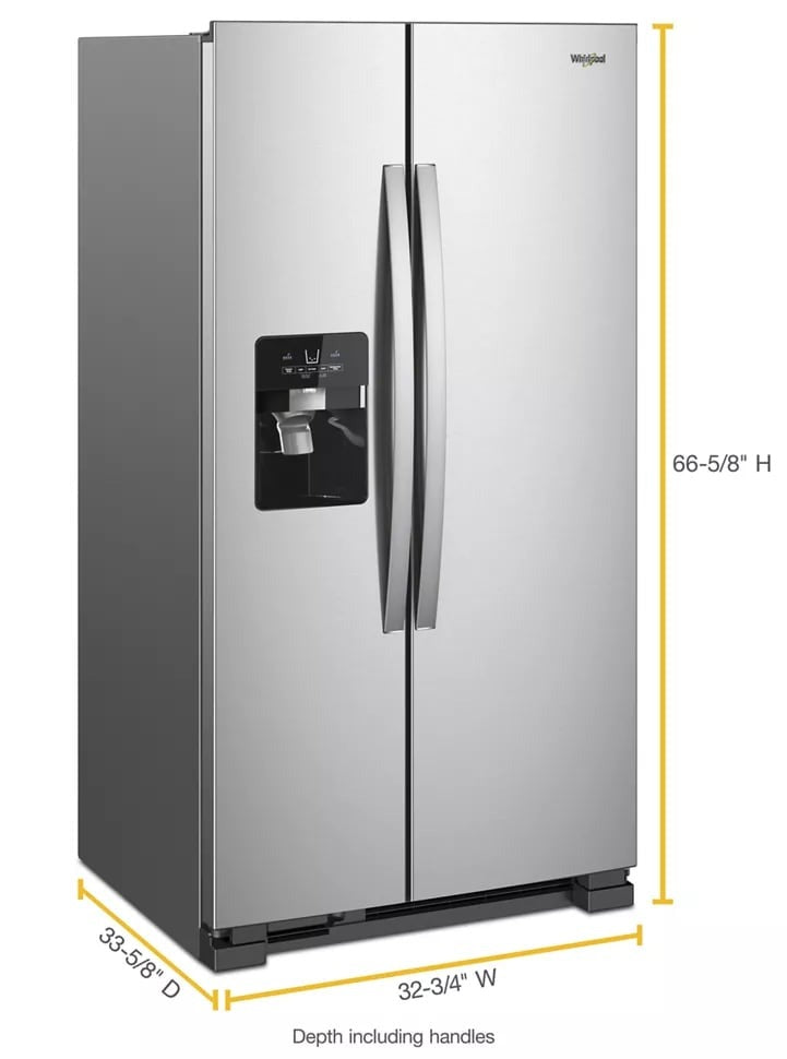 Whirlpool 33 Inch Freestanding Side by Side Refrigerator with 21.4 Cu. Ft. Total Capacity WRS321SDH(V/B/Z/W)