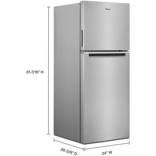 Whirlpool WRT112CZJZ 24 Inch Counter-Depth Top Freezer Refrigerator with 11.6 Cu Ft. Capacity. EZ Connect Icemaker Compatible, and ADA Compliant: Fingerprint Resistant Stainless Steel