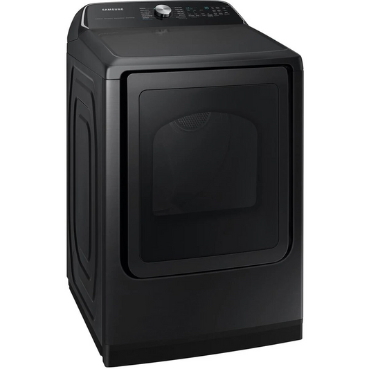 Samsung DVG55CG7100V 27 Inch Smart Gas Dryer with 7.4 cu ft Capacity, Steam Sanitize, Sensor Dry: Brushed Black