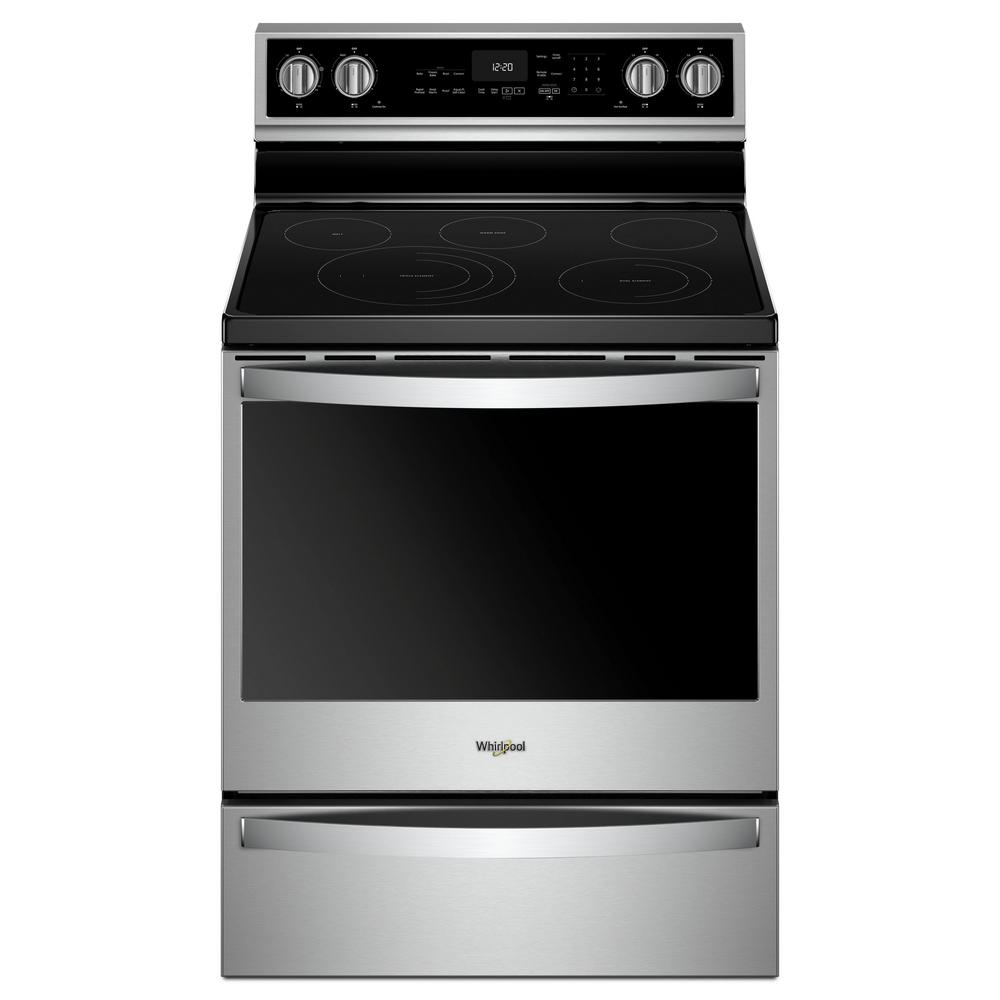 Whirlpool 6.4 Cu. Ft. Smart Freestanding Electric Range with Frozen Bake Technology - Fingerprint Resistant Stainless Steel-WFE975H0HZ