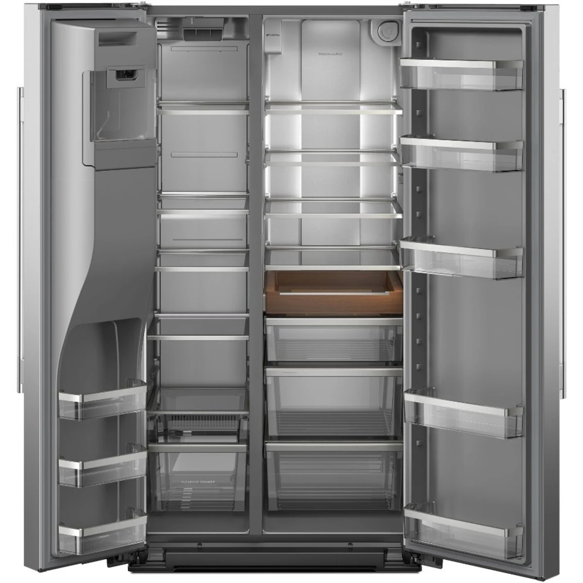 KitchenAid KRSC536RPS 36 Inch Counter Depth Freestanding Side-by-Side Refrigerator with 20.8 cu. ft. Total Capacity, Exterior Ice & Water Dispenser, Energy Star® Certified: Fingerprint Resistant Stainless Steel