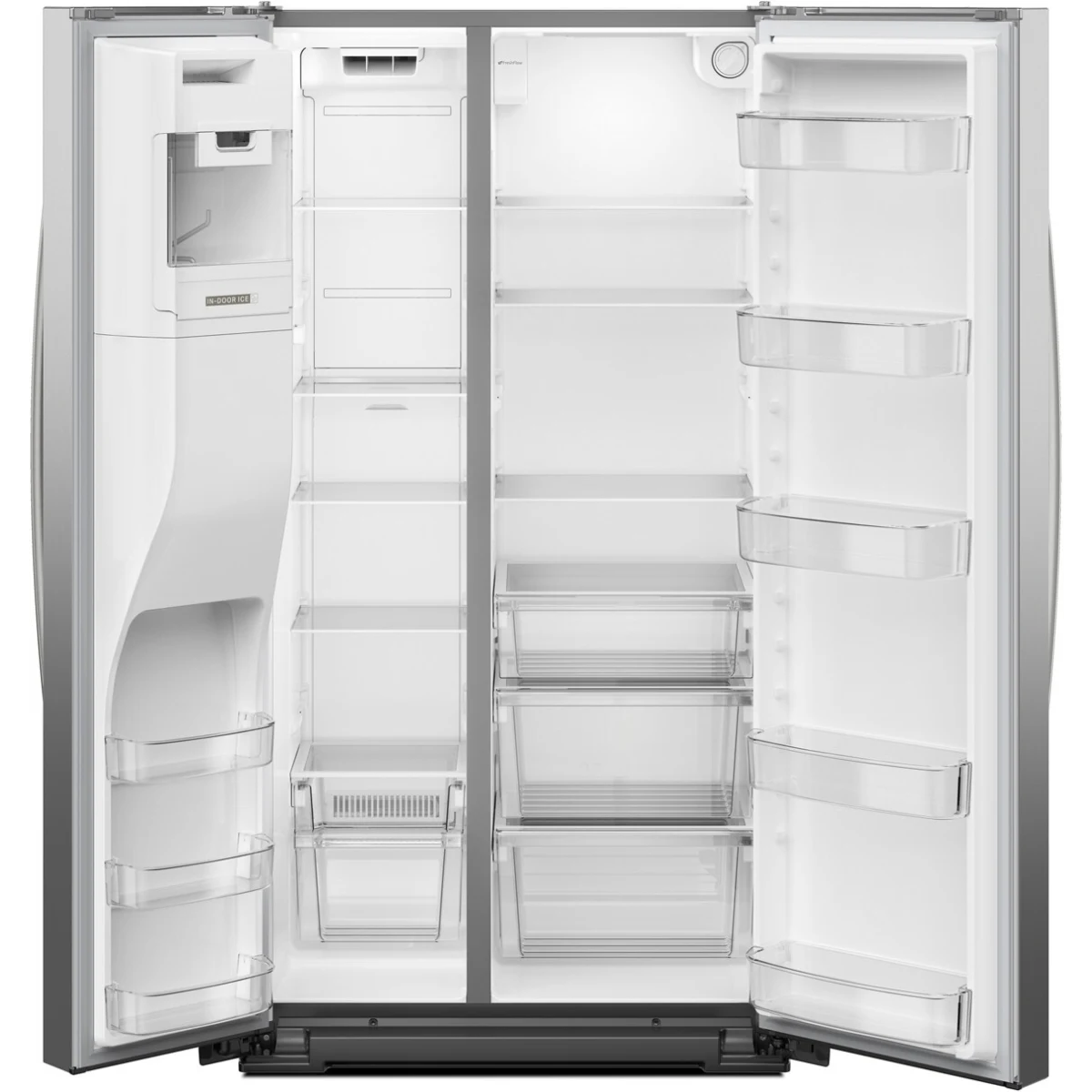 Whirlpool WRSC5536RZ 36 Inch Counter-Depth Side-by-Side Refrigerator with 21 cu. ft. Capacity. External Ice/Water Dispenser, and ADA Compliant: Stainless Steel