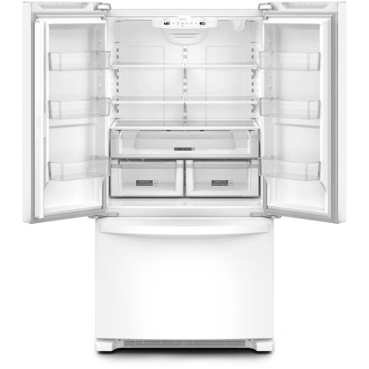 Whirlpool WRFF3036RW 36 Inch Freestanding French Door Refrigerator with 25 Cu. Ft. Capacity, Icemaker, and ENERGY STAR®: White