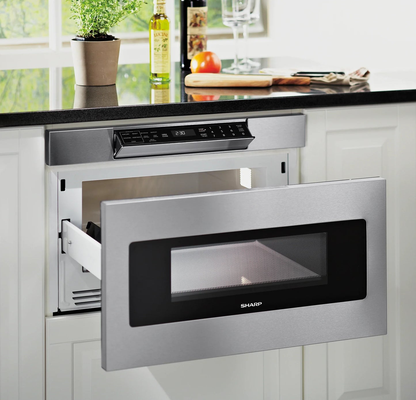 30 in. 1.2 cu. ft. 950W Sharp Stainless Steel Microwave Drawer Oven (SMD3070ASY)