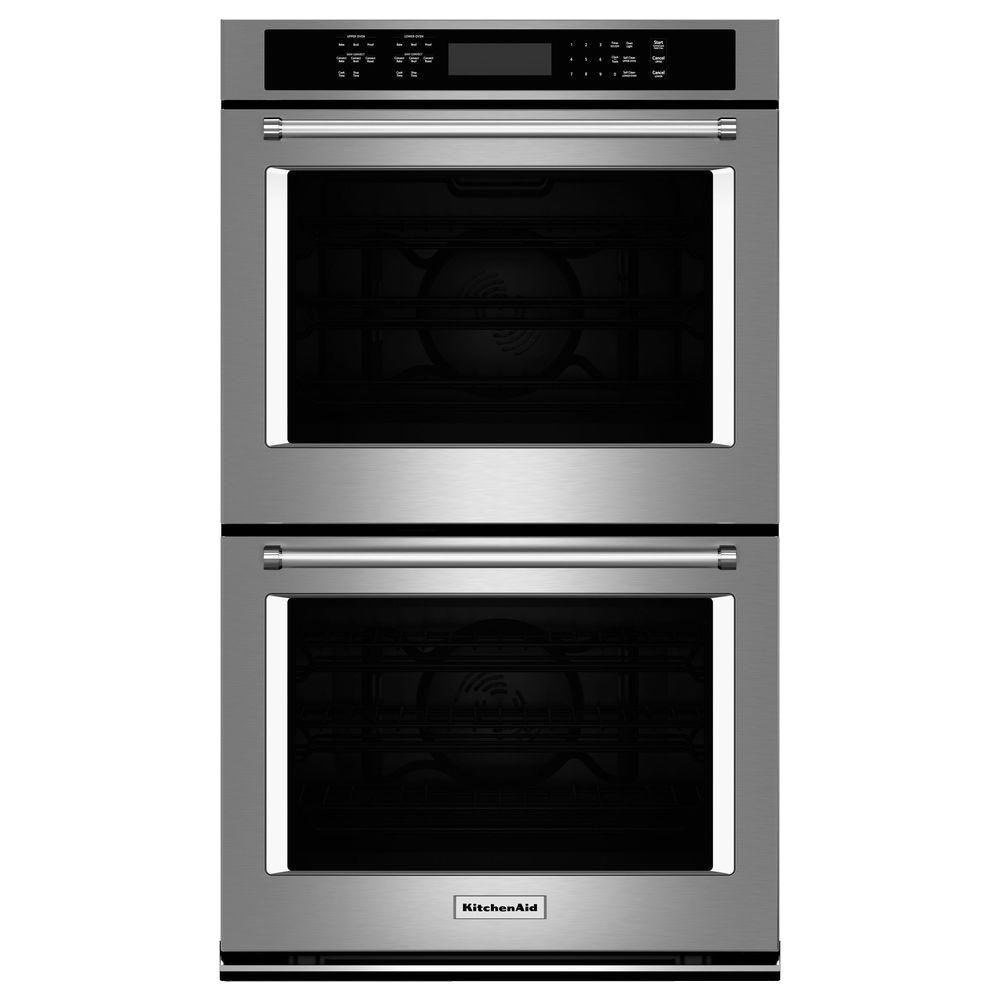 KitchenAid 27" Double Wall Oven With Even-Heat True Convection - Stainless Steel - KODE507ES
