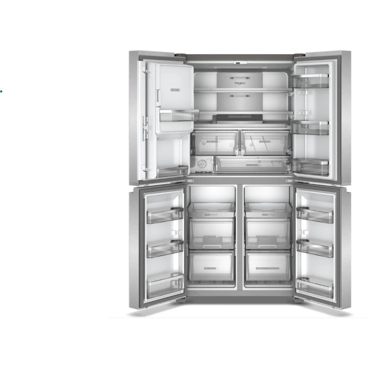 Whirlpool WRQC7836RZ 36 Inch Counter-Depth 4-Door French Door Refrigerator with 19.1 Cu.ft. Capacity. In-Door-Ice® and Water, Auto Ice Maker, and ENERGY STAR®