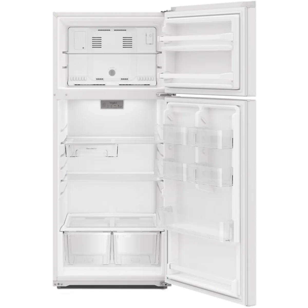 Whirlpool WRTX5028PW 28 Inch Freestanding Top Freezer Refrigerator with 16.3 cu. ft. Total Capacity. Optional Ice Maker, and Energy Star®: White