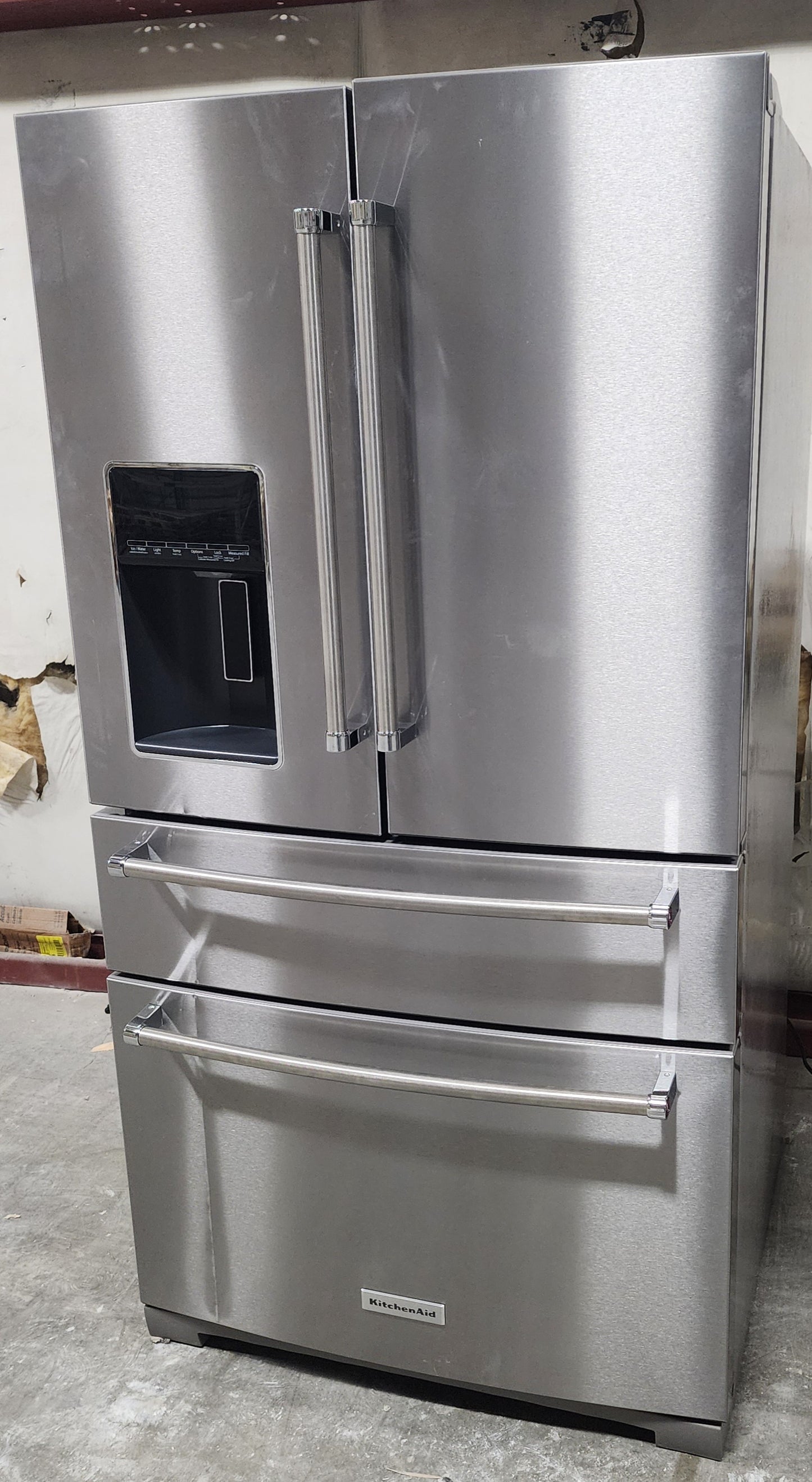 KitchenAid KRMF536RPS/R 36 Inch Freestanding French Door Refrigerator with 26.2 Cu. Ft. Total Capacity, External Water & Ice Dispenser PrintShield™ Stainless Steel