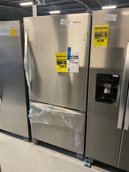 Whirlpool 33 Inch Bottom-Freezer Refrigerator with FreshFlow Preserver WRB322DMB(M/W)