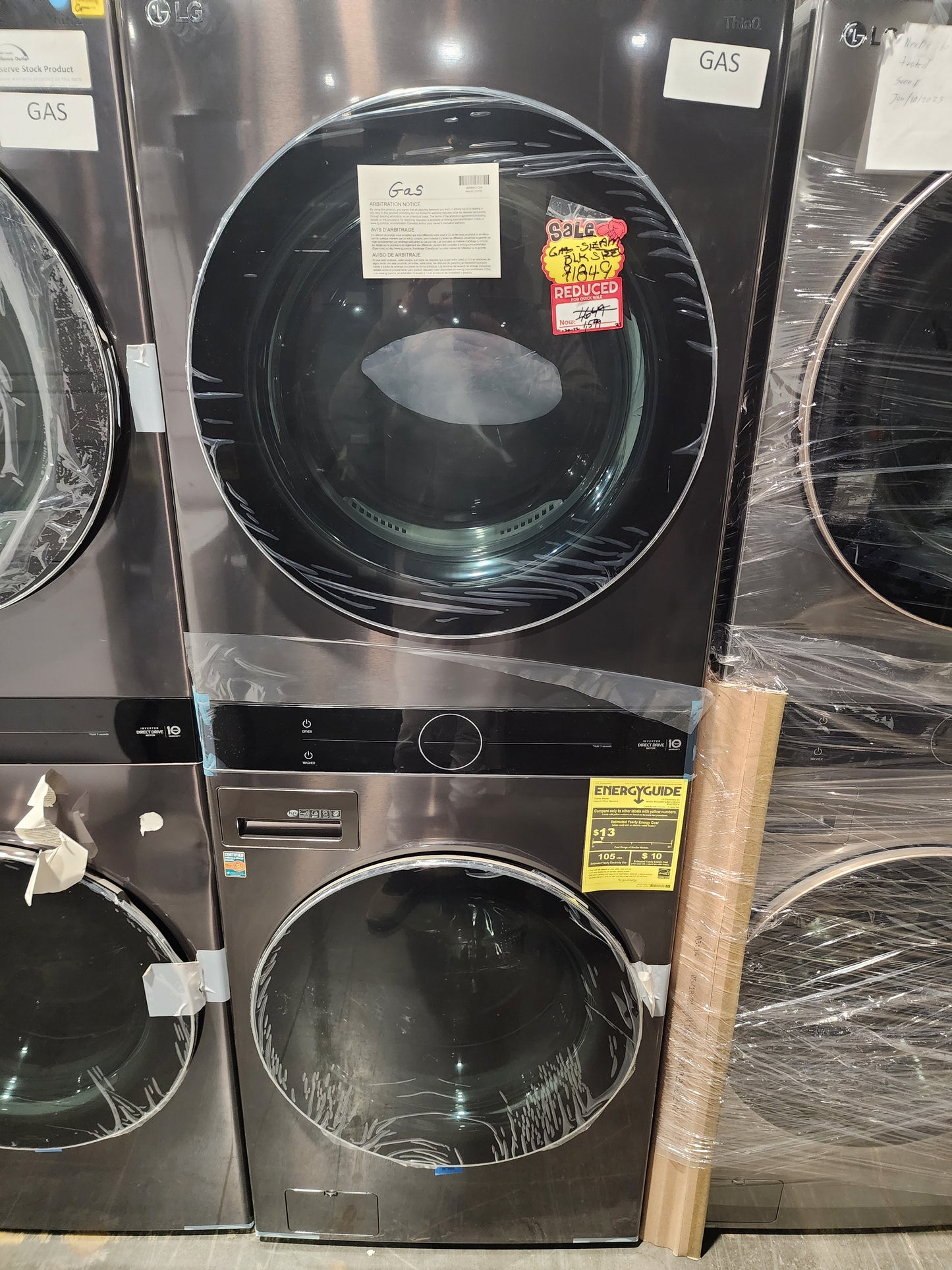 LG Single Unit Front Load LG WashTower™ with Center Control™ 4.5 cu. ft. Washer and 7.4 cu. ft. Gas Dryer (WKGX201HBA)