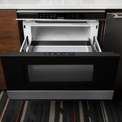 24 in. 1.2 cu. ft. 950W Sharp Stainless Steel Smart Easy Wave Open Microwave Drawer Oven (SMD2489ES)
