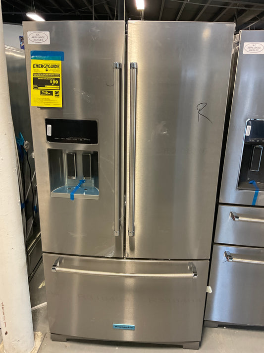 KitchenAid KRFF577KPS 36 Inch Freestanding French Door Refrigerator with 26.8 cu. ft Total Capacity
