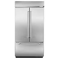 KitchenAid 24.2 Cu. Ft. 42" Width Built-In Stainless French Door Refrigerator with Platinum Interior Design KBFN502ESS
