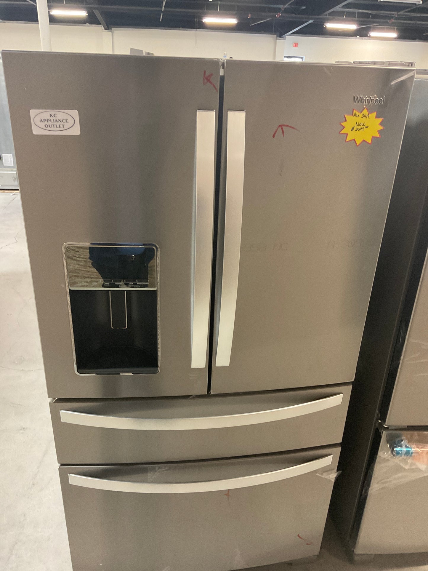 Whirlpool WRX986SIHZ 36 Inch 4-Door French Door Refrigerator | KC Appliance Outlet