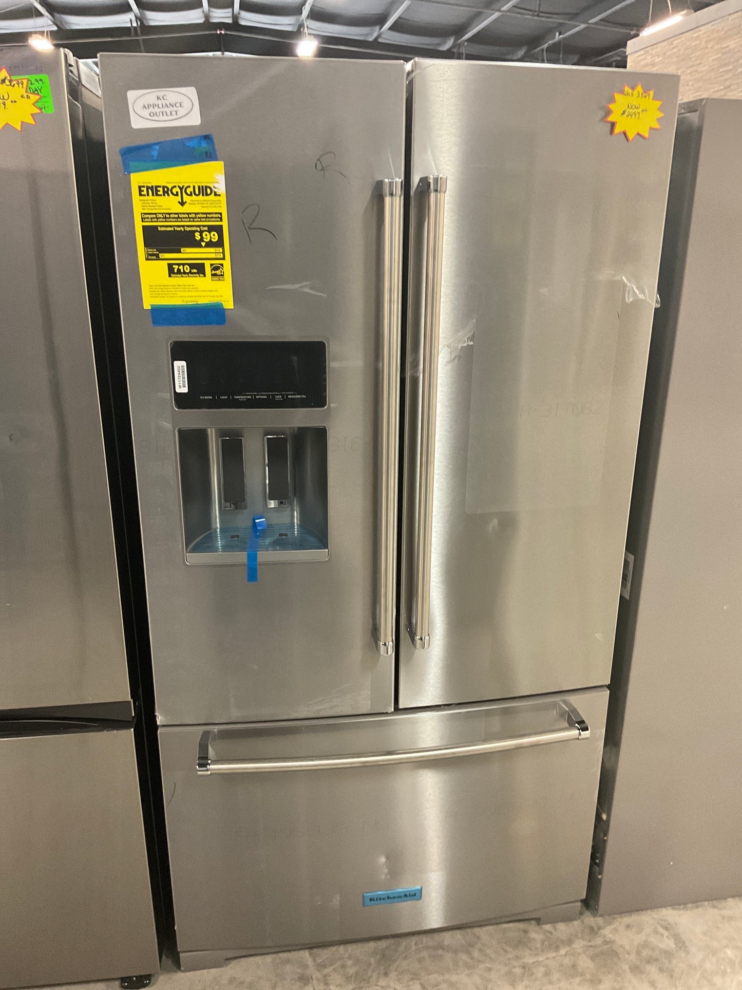 Whirlpool - 24.7 Cu. Ft. French Door Refrigerator with Elevated Deli Drawer - Stainless Steel WRFF3436RZ