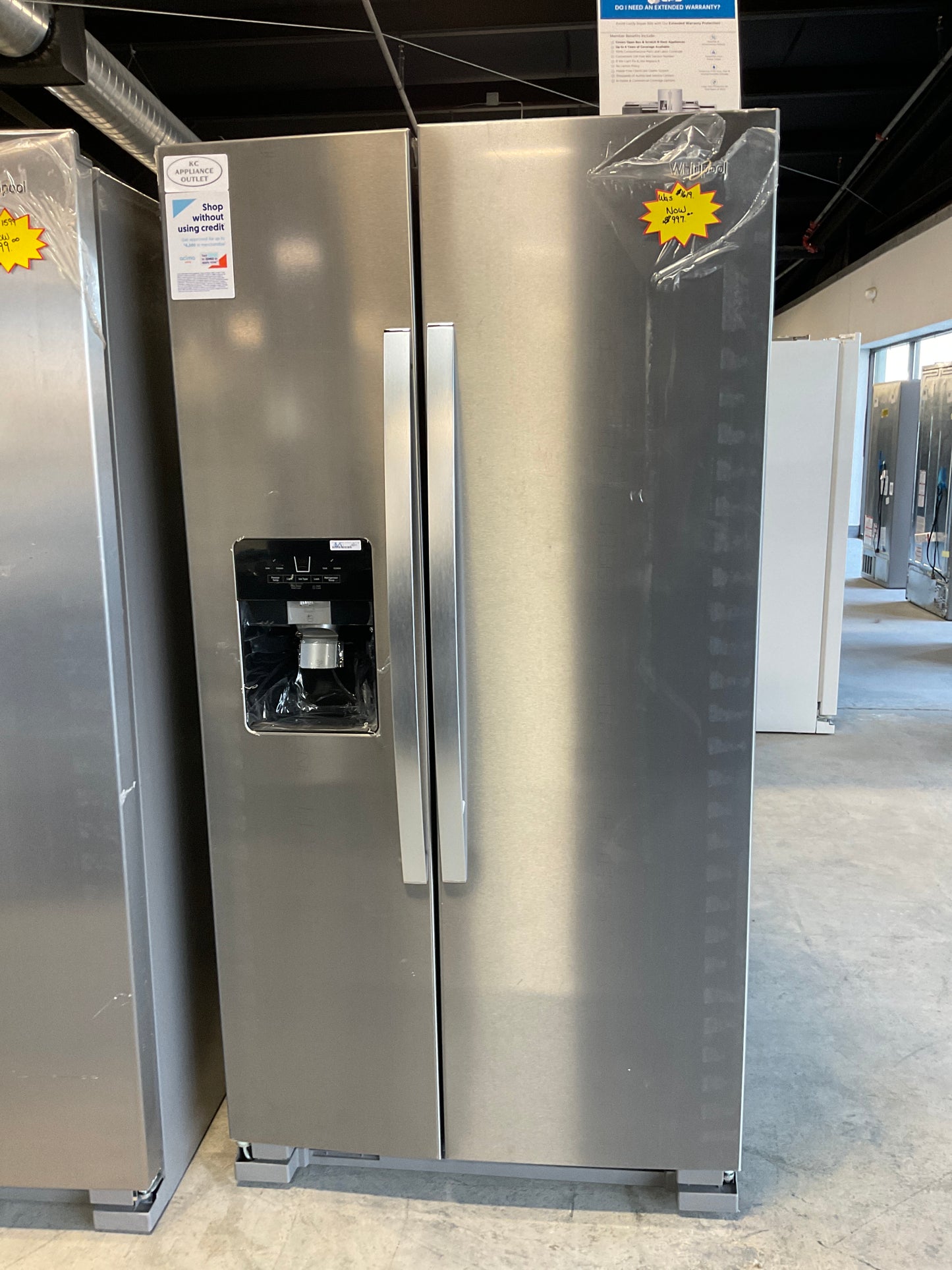 WRS325SDHZ Whirlpool 36-inch Wide Side-by-Side Refrigerator - 25 cu. ft.