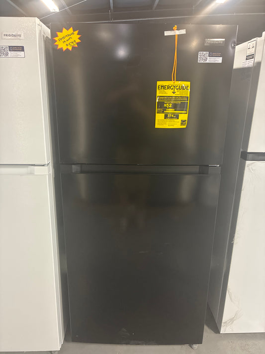 29.7 in 19 cu. ft. Standard Depth Garage Ready Top Freezer Refrigerator in Black w/ Humidity-Controlled Crisper Drawers FRTE1936AB