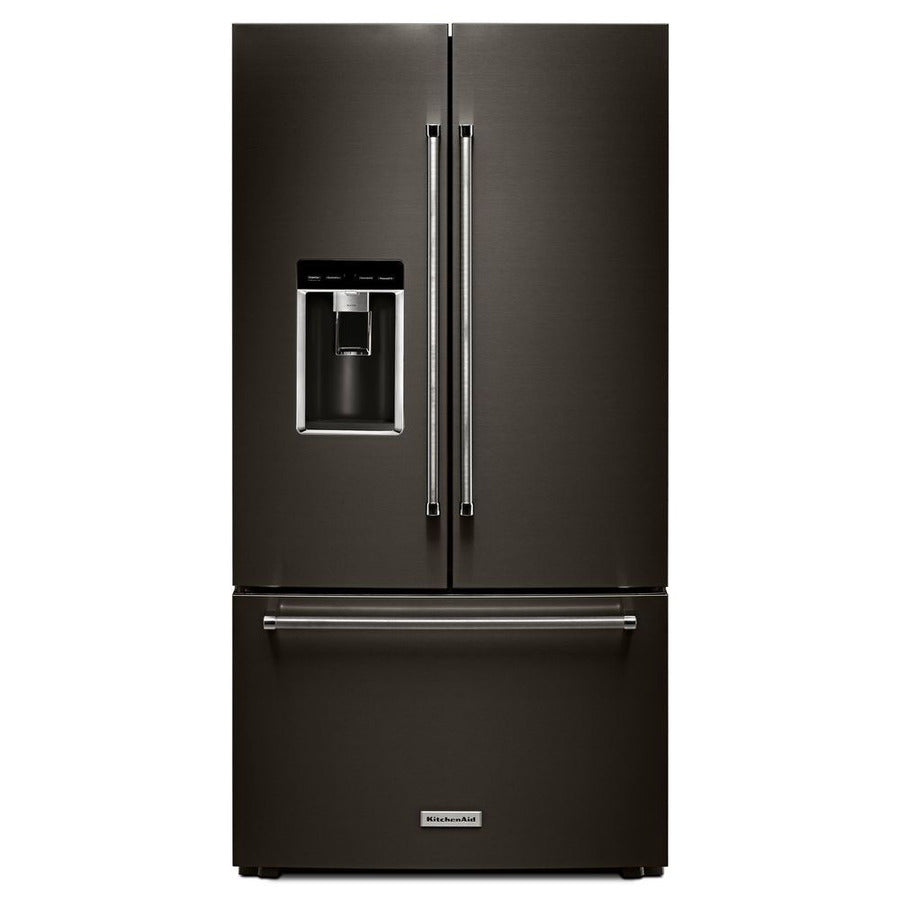 KitchenAid 23.8 cu. ft. 36" Counter-Depth French Door Platinum Interior Refrigerator with PrintShield Finish KRFC704F(P/B)S