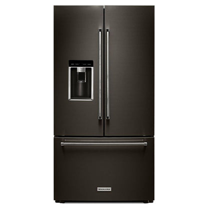 KitchenAid 23.8 cu. ft. 36" Counter-Depth French Door Platinum Interior Refrigerator with PrintShield Finish KRFC704F(P/B)S