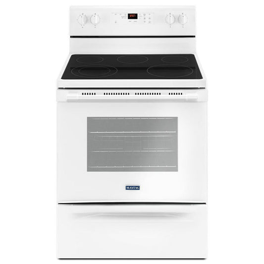 Maytag 30-Inch Wide Electric Range With Shatter-Resistant Cooktop - 5.3 Cu. Ft. - White MER660FW