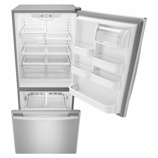 Amana ABB1924BRM 29 Inch Bottom Freezer Refrigerator with 18.5 cu. ft. Capacity, Energy Star Rated: Stainless
