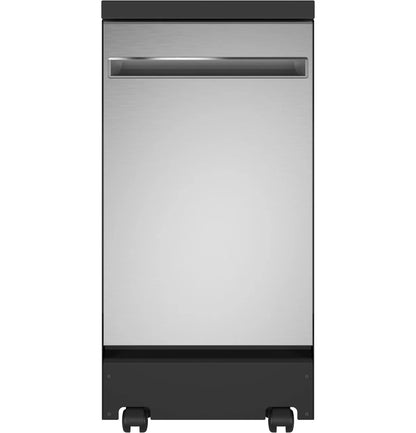 GE® 18" Stainless Steel Interior Portable Dishwasher with Sanitize Cycle (GPT145SSLSS)