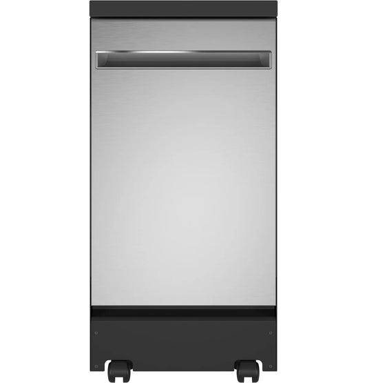 GE® 18" Stainless Steel Interior Portable Dishwasher with Sanitize Cycle (GPT145SSLSS)