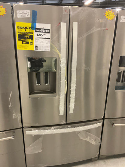 Whirlpool - 24.7 Cu. Ft. French Door Refrigerator with Elevated Deli Drawer - Stainless Steel WRFF3436RZ