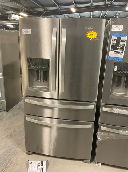 Whirlpool WRMF3636RZ 36 Inch 4-Door French Door Refrigerator with 24.5 Cu. Ft. CapacityExternal Ice/Water Dispenser, Icemaker, and ENERGY STAR®: Fingerprint Resistant Stainless Steel