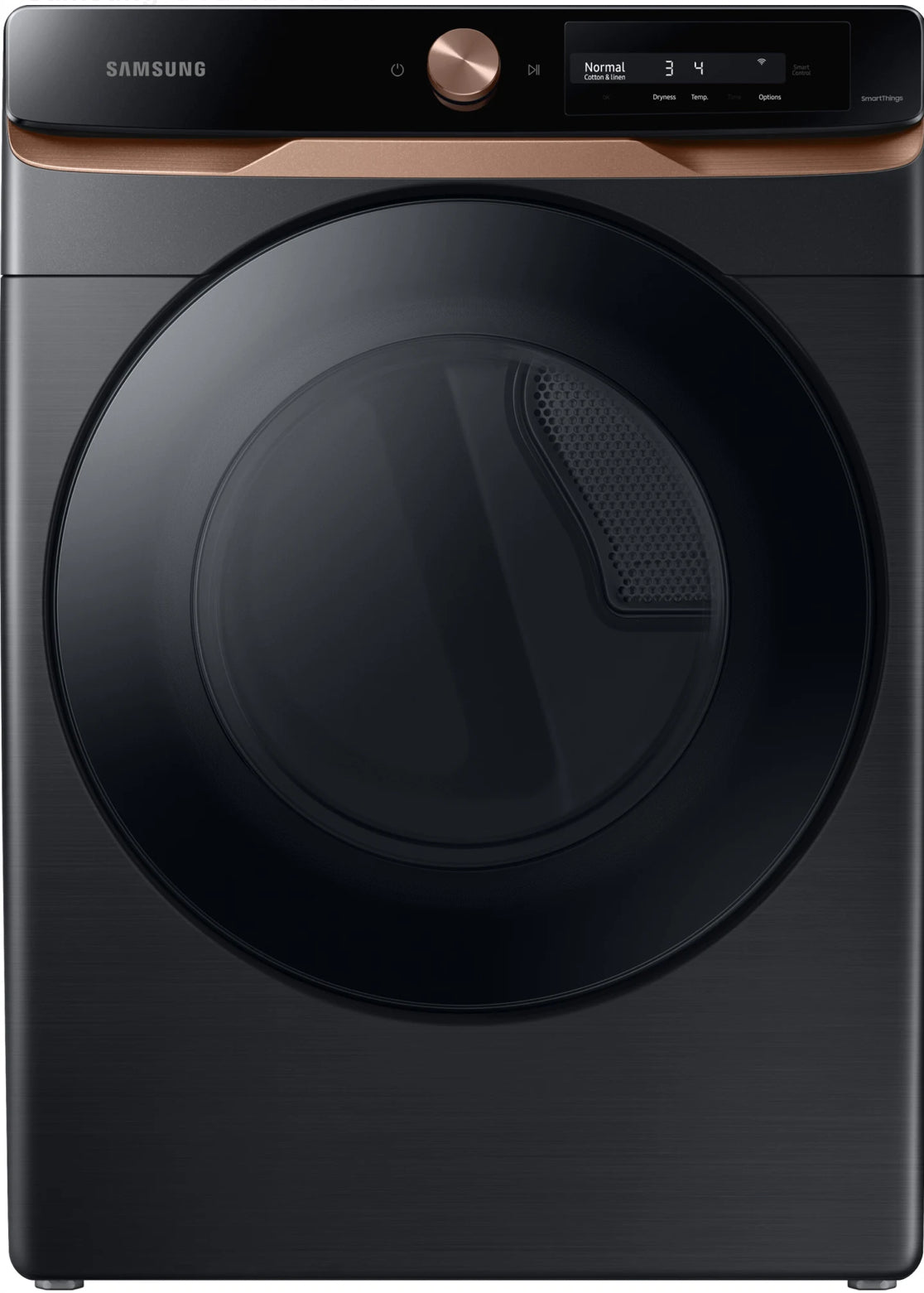 Samsung  DVE46BG6500V
27 Inch Electric Smart Dryer with 7.5 cu. ft. Capacity, MultiControl™, Super Speed Dry, AI Smart Dial, Wi-Fi, 19 Drying Cycles, Sensor Dry, Vent Sensor, Steam Sanitize+, Wrinkle Prevent, ADA Compliant, and ENERGY STAR® Certified